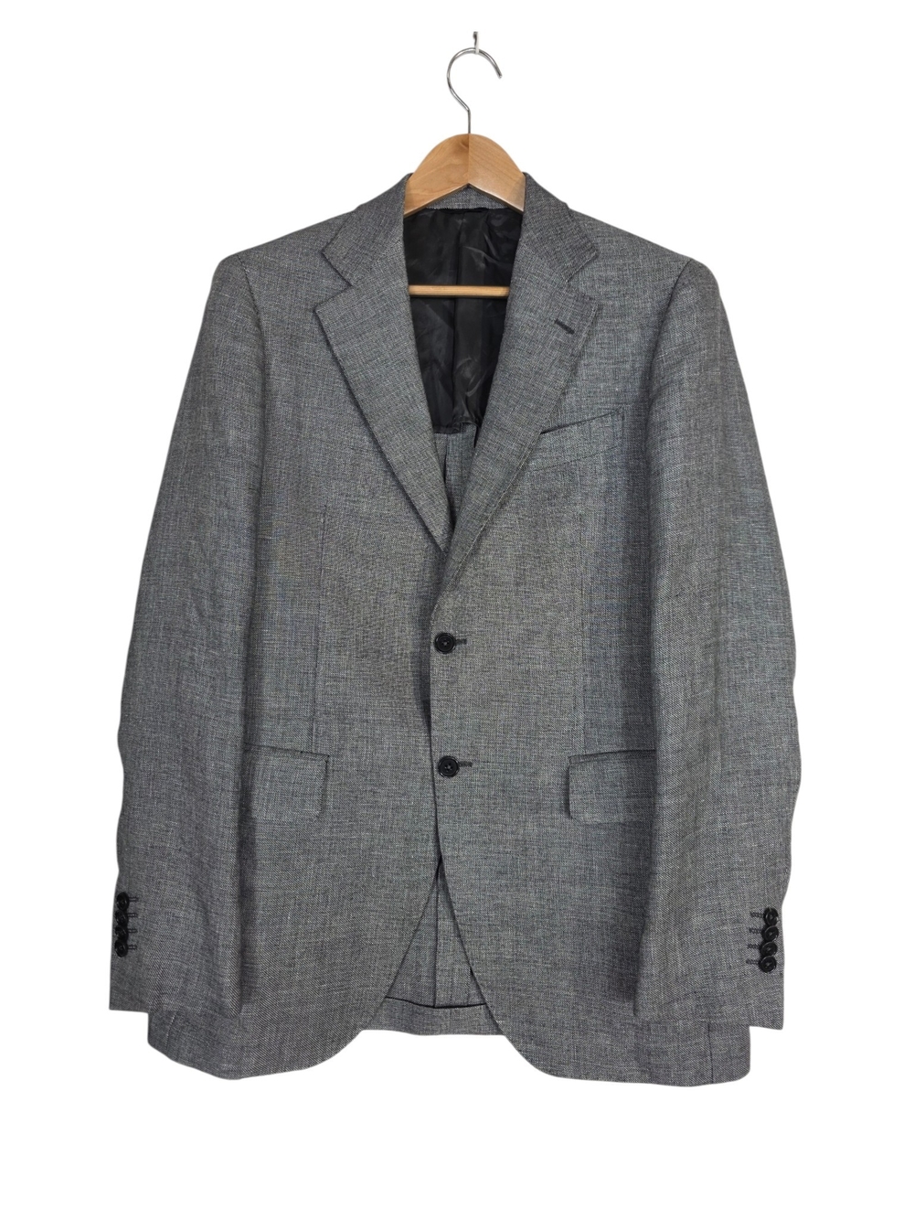 Tombolini Wool & linen blend Grey Textured Men's Sport Coat - Two-Button Blazer